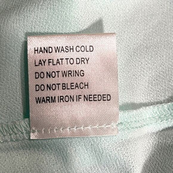 Belldini Flowy Ruffle Asymmetrical Rhinestone Mint Green 3X - Picture 6 of 7